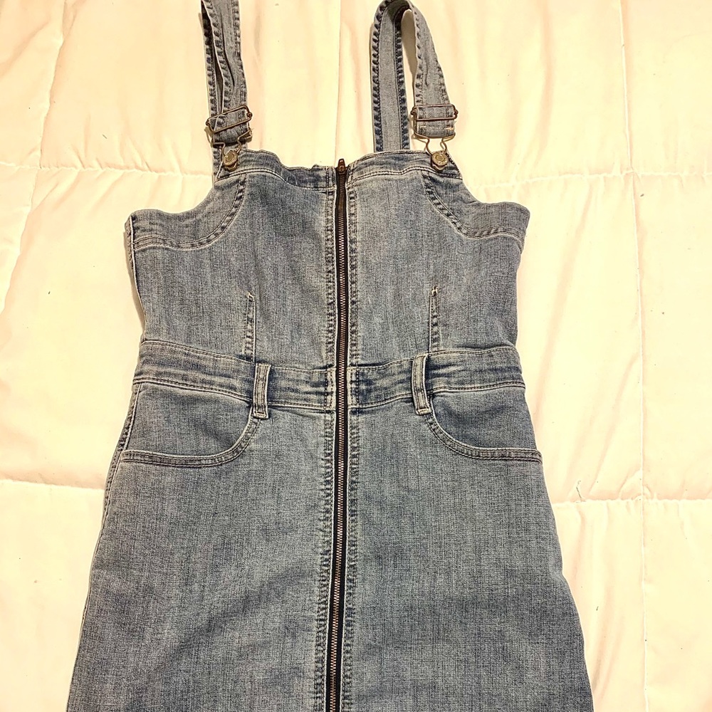 Denim overall dress